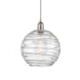 Innovations Lighting Athens 12" Wide Pendant Brushed Satin Nickel / Clear Deco Swirl