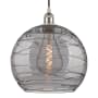 Innovations Lighting Athens Deco Swirl 14" Wide Cord-Hung Pendant Brushed Satin Nickel / Light Smoke Deco Swirl