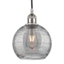 Innovations Lighting Athens Deco Swirl 8" Wide Cord-Hung Mini Pendant Brushed Satin Nickel / Light Smoke Deco Swirl