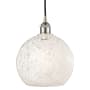 Innovations Lighting White Mouchette 10" Wide Cord-Hung Mini Pendant Brushed Satin Nickel