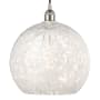 Innovations Lighting White Mouchette 14" Wide Cord-Hung Pendant Brushed Satin Nickel
