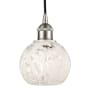 Innovations Lighting White Mouchette 6" Wide Cord-Hung Mini Pendant Brushed Satin Nickel