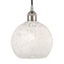 Innovations Lighting White Mouchette 8" Wide Cord-Hung Mini Pendant Brushed Satin Nickel