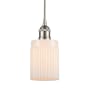 Innovations Lighting Hadley 5" Wide Mini Pendant Brushed Satin Nickel / Matte White