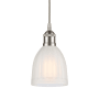 Innovations Lighting Brookfield 6" Wide Mini Pendant Brushed Satin Nickel / White