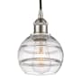 Innovations Lighting Rochester 6" Wide Cord-Hung Mini Pendant Brushed Satin Nickel / Clear