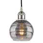 Innovations Lighting Rochester 6" Wide Cord-Hung Mini Pendant Brushed Satin Nickel / Light Smoke