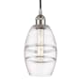 Innovations Lighting Vaz 6" Wide Cord-Hung Mini Pendant Brushed Satin Nickel / Clear
