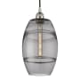 Innovations Lighting Vaz 8" Wide Cord-Hung Mini Pendant Brushed Satin Nickel / Light Smoke