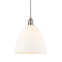 Innovations Lighting Edison Dome 12" Wide Pendant Brushed Satin Nickel / Matte White
