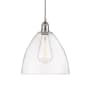 Innovations Lighting Edison Dome 12" Wide Pendant Brushed Satin Nickel / Clear