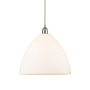 Innovations Lighting Edison Dome 16" Wide Pendant Brushed Satin Nickel / Matte White