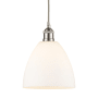 Innovations Lighting Edison 9" Wide Mini Pendant Brushed Satin Nickel / Matte White
