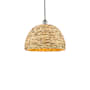 Innovations Lighting Woven Rattan 16" Wide Pendant Brushed Satin Nickel / Natural