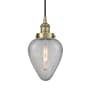 Innovations Lighting Geneseo 7" Wide Mini Pendant Antique Brass / Clear Crackled