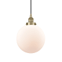 Innovations Lighting Beacon 10" Wide Pendant Antique Brass / Matte White