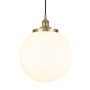 Innovations Lighting Beacon 14" Wide Pendant Antique Brass / Matte White