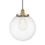 Innovations Lighting Beacon 14" Wide Pendant Antique Brass / Clear