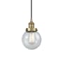 Innovations Lighting Beacon 6" Wide Mini Pendant Antique Brass / Seedy