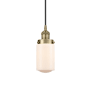 Innovations Lighting Dover 5" Wide Mini Pendant Antique Brass / Matte White