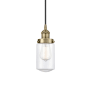 Innovations Lighting Dover 5" Wide Mini Pendant Antique Brass / Clear