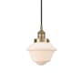 Innovations Lighting Oxford 8" Wide Mini Pendant Antique Brass / Matte White