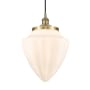 Innovations Lighting Bullet 12" Wide Pendant Antique Brass / Matte White