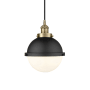 Innovations Lighting Hampden 9" Wide Mini Pendant Antique Brass / Matte White