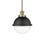 Innovations Lighting Hampden 9" Wide Mini Pendant Antique Brass / Clear