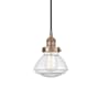 Innovations Lighting Olean 7" Wide Mini Pendant Antique Copper / Clear