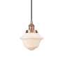 Innovations Lighting Oxford 8" Wide Mini Pendant Antique Copper / Matte White