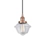 Innovations Lighting Oxford 8" Wide Mini Pendant Antique Copper / Clear