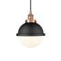 Innovations Lighting Hampden 9" Wide Mini Pendant Antique Copper / Matte White