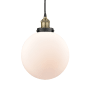 Innovations Lighting Beacon 10" Wide Pendant Black Antique Brass / Matte White