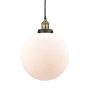 Innovations Lighting Beacon 12" Wide pendant Black Antique Brass / Matte White