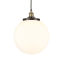 Innovations Lighting Beacon 14" Wide Pendant Black Antique Brass / Matte White
