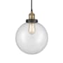Innovations Lighting Beacon 10" Wide Pendant Black Antique Brass / Clear