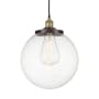 Innovations Lighting Beacon 14" Wide Pendant Black Antique Brass / Clear