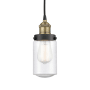 Innovations Lighting Dover 5" Wide Mini Pendant Black Antique Brass / Seedy