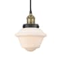 Innovations Lighting Oxford 7" Wide Mini Pendant Black Antique Brass / Matte White