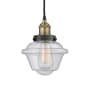 Innovations Lighting Oxford 7" Wide Mini Pendant Black Antique Brass / Seedy