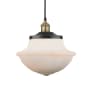 Innovations Lighting Oxford 12" Wide Pendant Black Antique Brass / Matte White