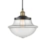 Innovations Lighting Oxford 12" Wide Pendant Black Antique Brass / Clear