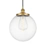 Innovations Lighting Beacon 14" Wide Pendant Brushed Brass / Clear