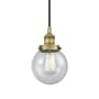 Innovations Lighting Beacon 6" Wide Mini Pendant Brushed Brass / Seedy