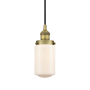 Innovations Lighting Dover 5" Wide Mini Pendant Brushed Brass / Matte White