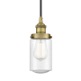 Innovations Lighting Dover 5" Wide Mini Pendant Brushed Brass / Seedy