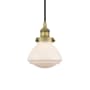 Innovations Lighting Olean 7" Wide Mini Pendant Brushed Brass / Matte White
