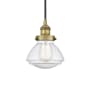 Innovations Lighting Olean 7" Wide Mini Pendant Brushed Brass / Seedy