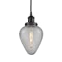 Innovations Lighting Geneseo 7" Wide Mini Pendant Matte Black / Clear Crackled